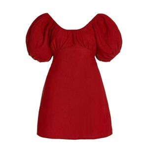 Posse Dove Linen Red Mini Dress